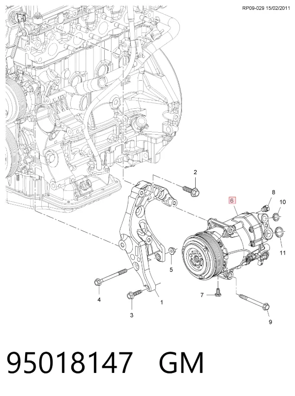Компрессор кондиционера 95018147 General Motors