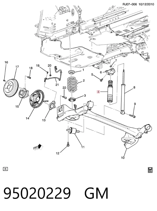 Отбойники задних амортизаторов 95943130 Opel