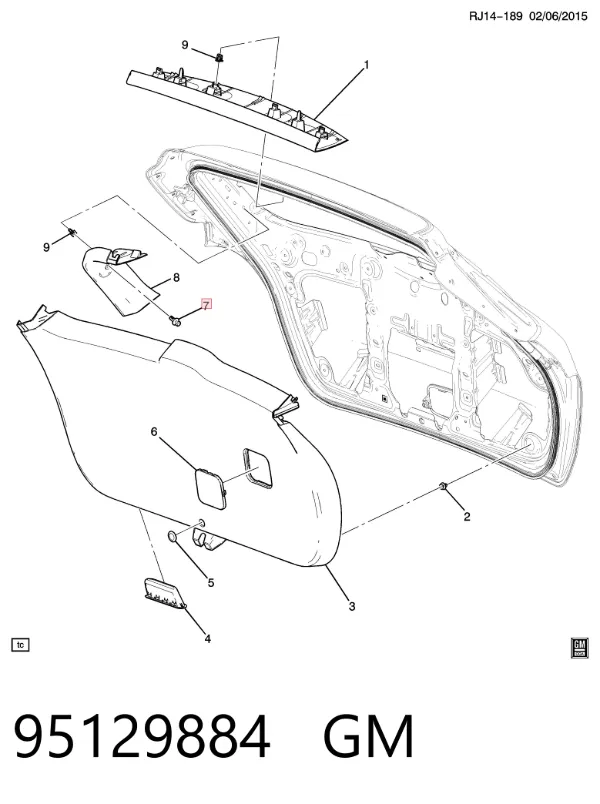 Крепление полки багажника 95129884 General Motors