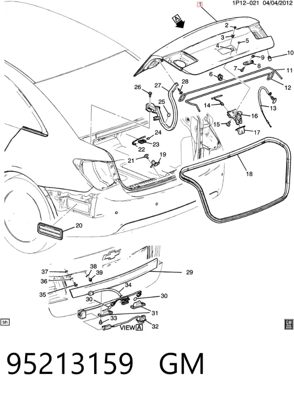 Крышка багажника 95213159 General Motors