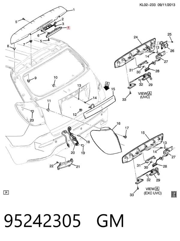 Задний стоп Chevrolet Captiva I