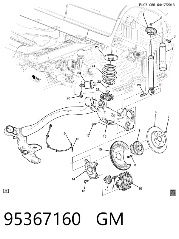 Амортизатор задний 95367160 General Motors