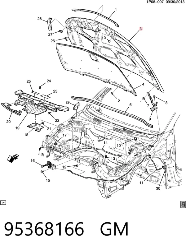 Капот 95368166 General Motors
