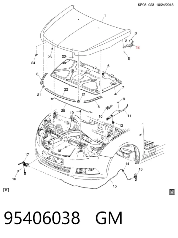 Петля капота левая 95406038 General Motors