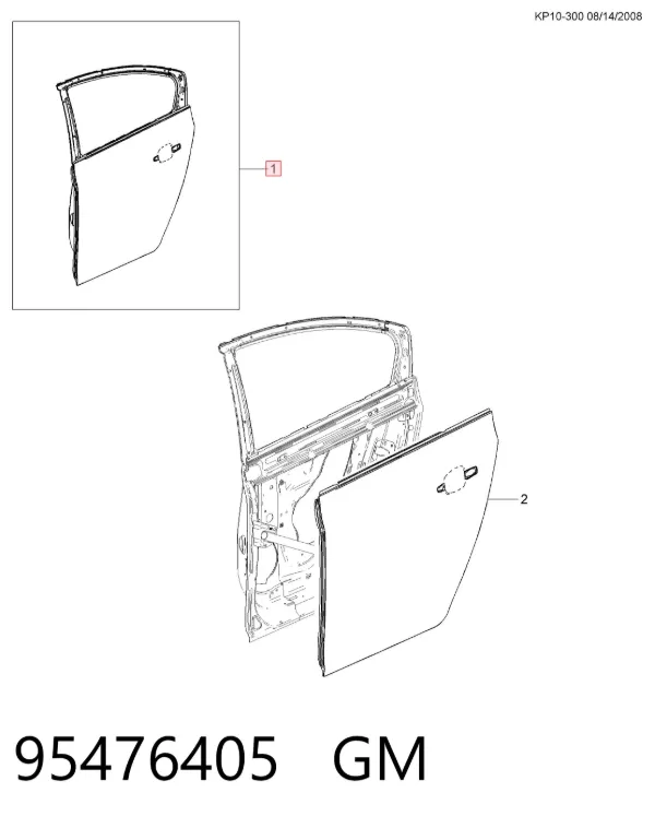 Дверь задняя правая 95476405 General Motors