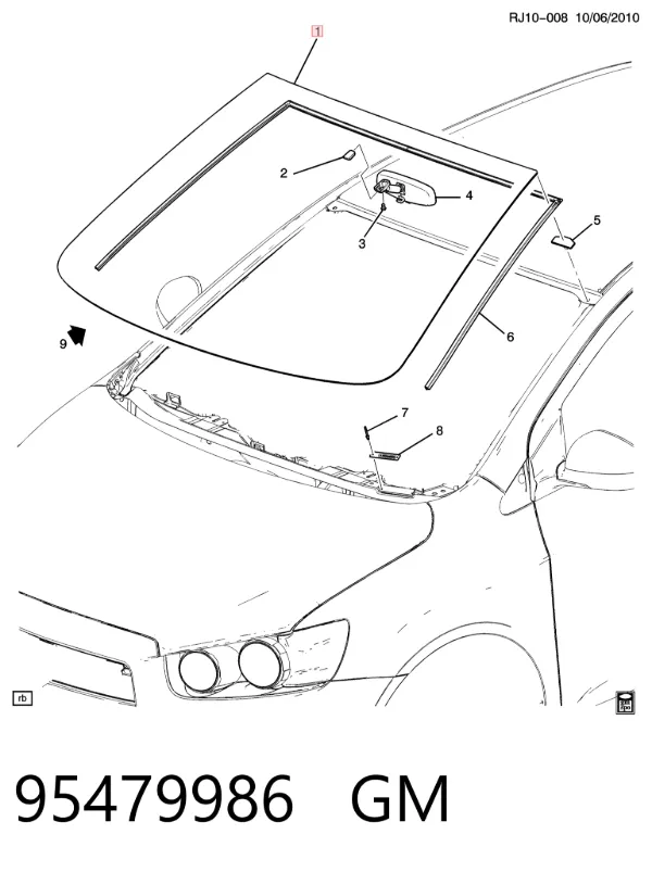 Лобовое стекло 95479986 General Motors