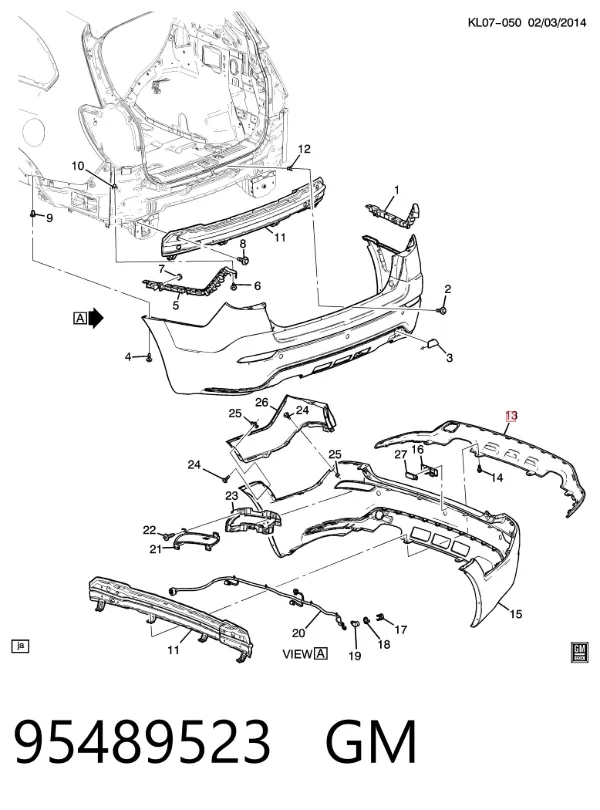 Накладка бампера заднего 95489523 General Motors