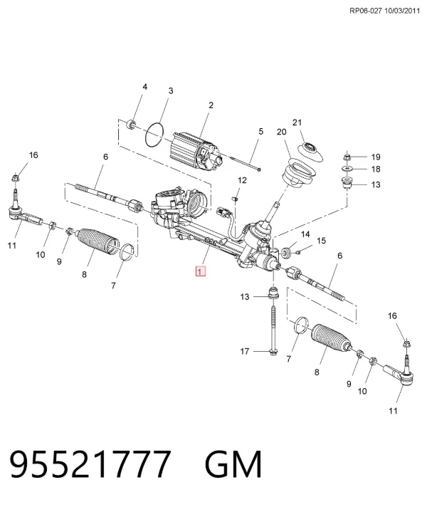 Рулевая рейка 95521777 General Motors
