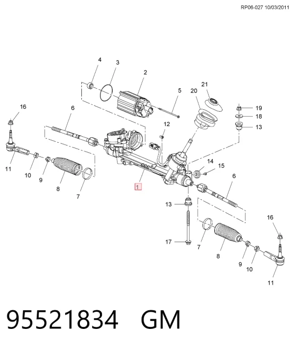 Рулевая рейка 95521834 General Motors