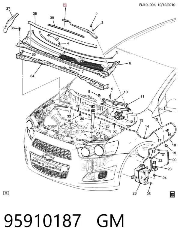 Поводок стеклоочистителя 95910187 General Motors