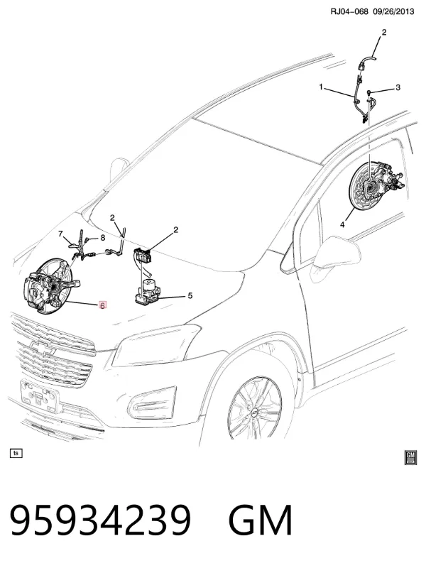 Цапфа передняя левая 95934239 General Motors