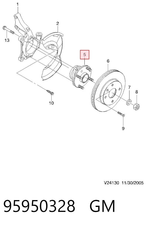 Передняя ступица 95950328 General Motors