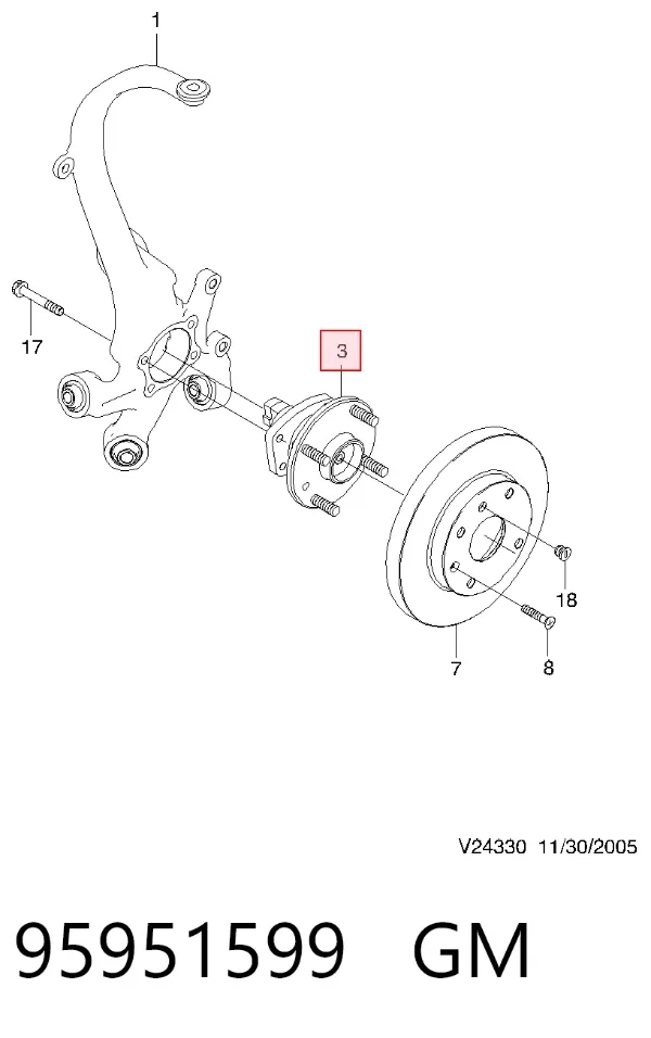 Задняя ступица 95951599 General Motors