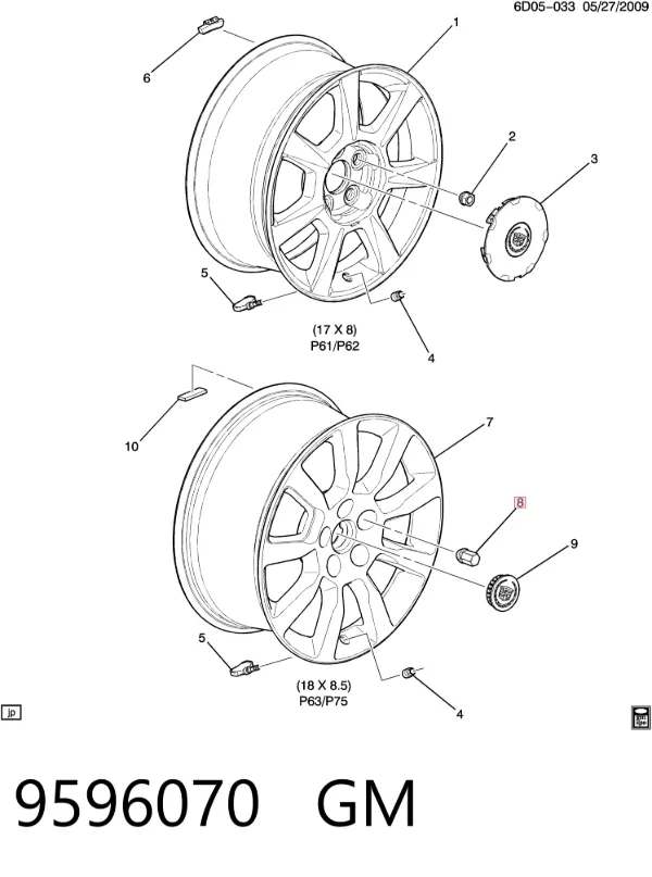 Гайки колесные 9596070 General Motors
