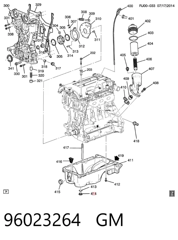 Пробка поддона двигателя 96023264 General Motors