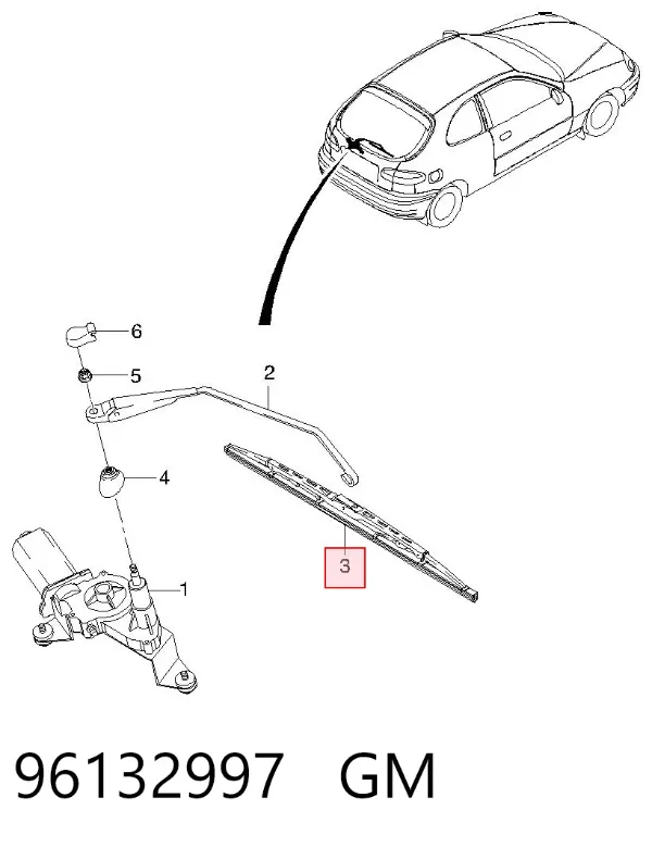 Щетки стеклоочистителя 96132997 General Motors