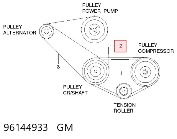 Ремень генератора 96144933 General Motors