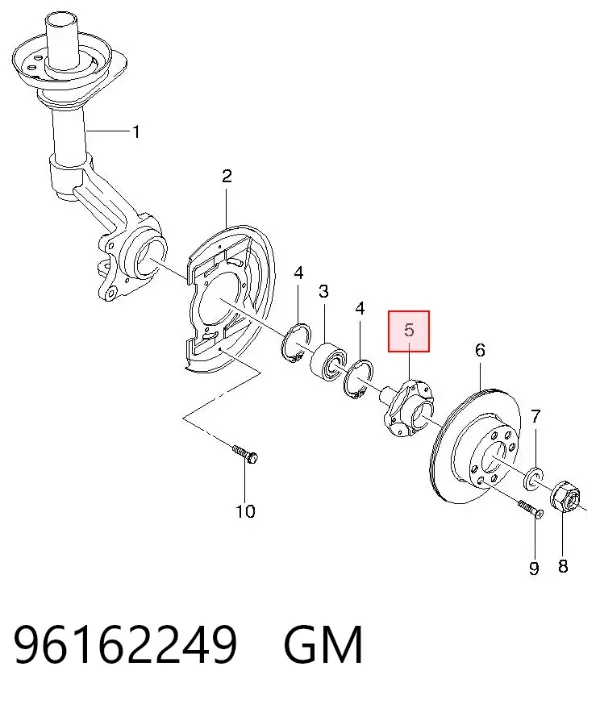 Передняя ступица 96162249 General Motors
