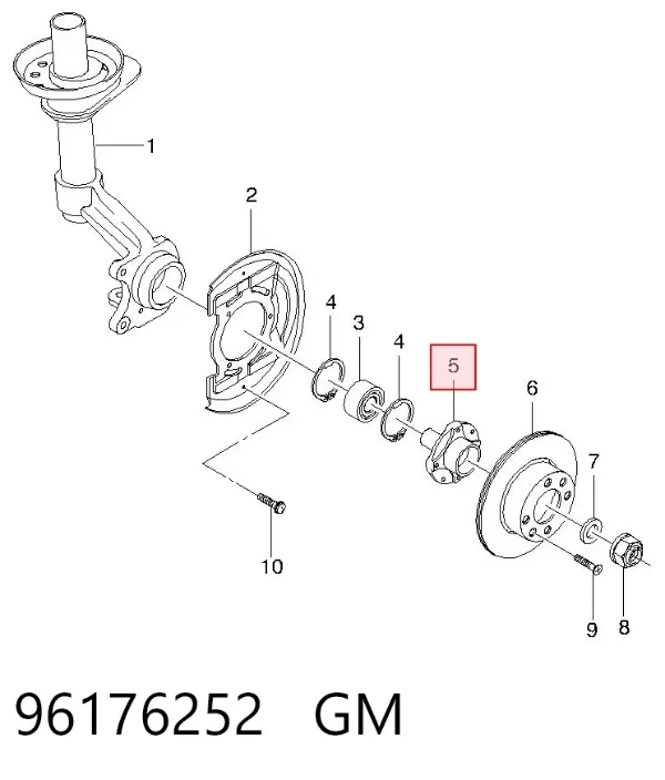 Передняя ступица 96176252 General Motors