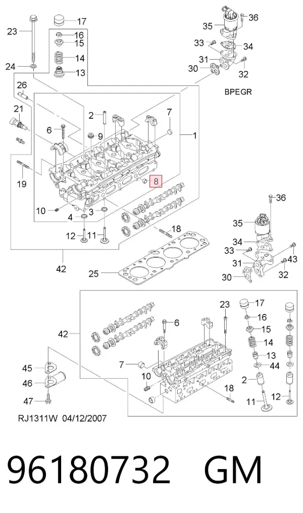 Заглушка ГБЦ 96180732 General Motors