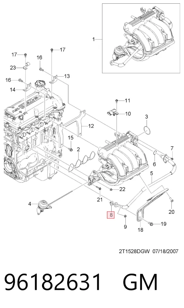 Прокладка EGR-клапана рециркуляции 96351344 Parts-Mall