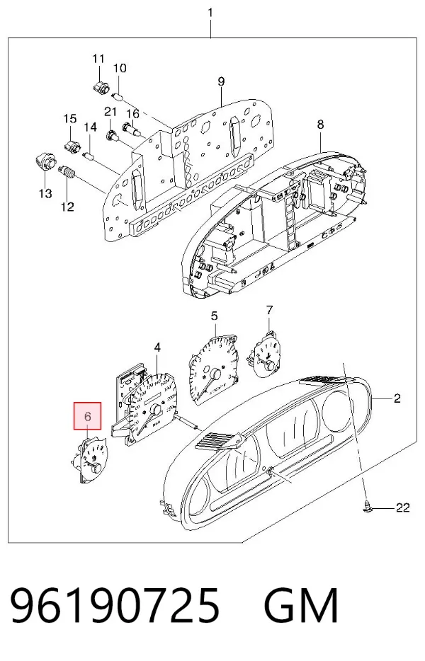 Задний правый трос ручника 96190725 General Motors