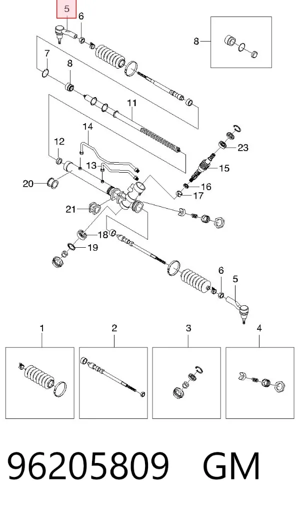 Рулевой наконечник 96205809 General Motors