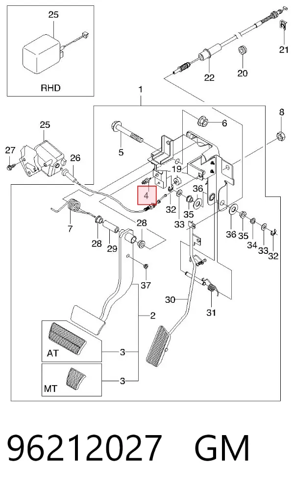 Датчик стоп сигнала 96212027 General Motors