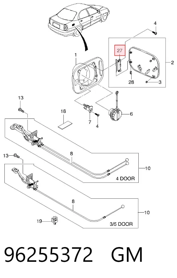 Петля лючка топливного бака 96255372 General Motors