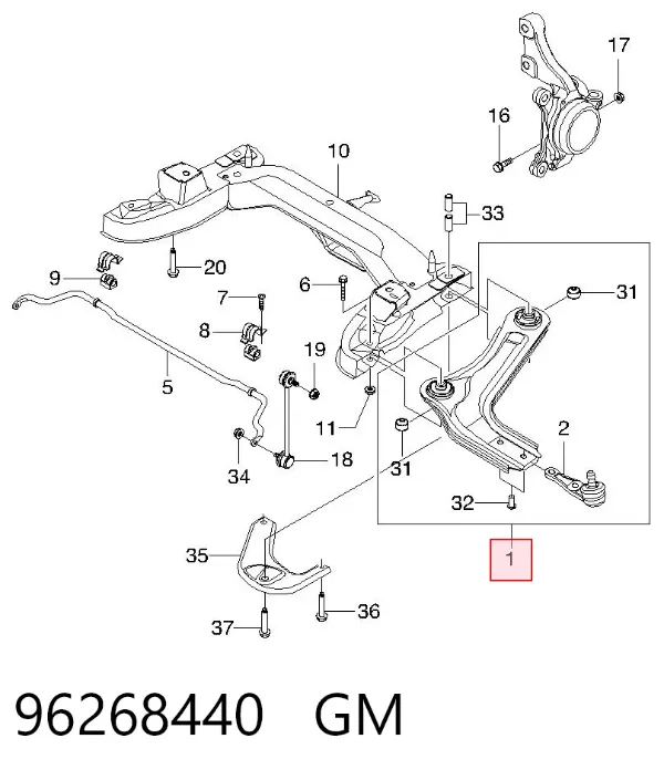 Нижний рычаг 96268440 General Motors