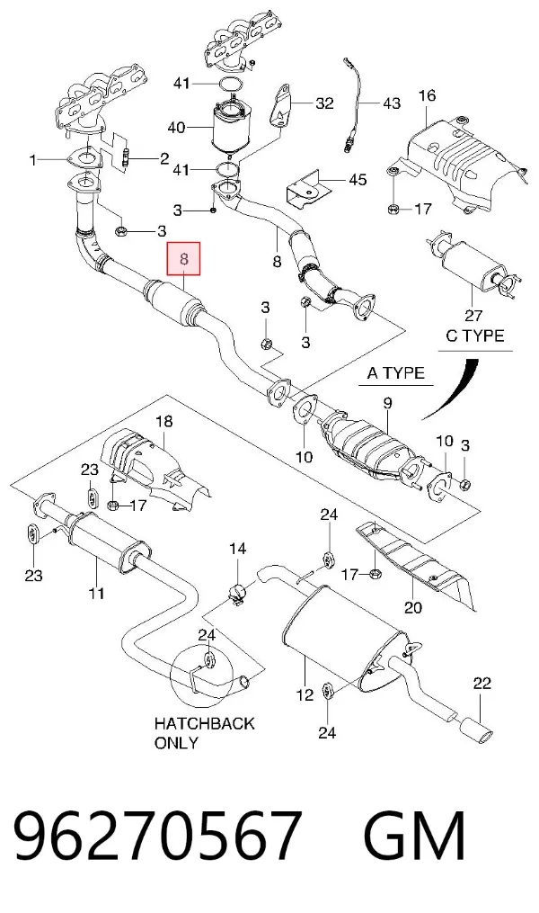 Приёмная труба 96270567 General Motors