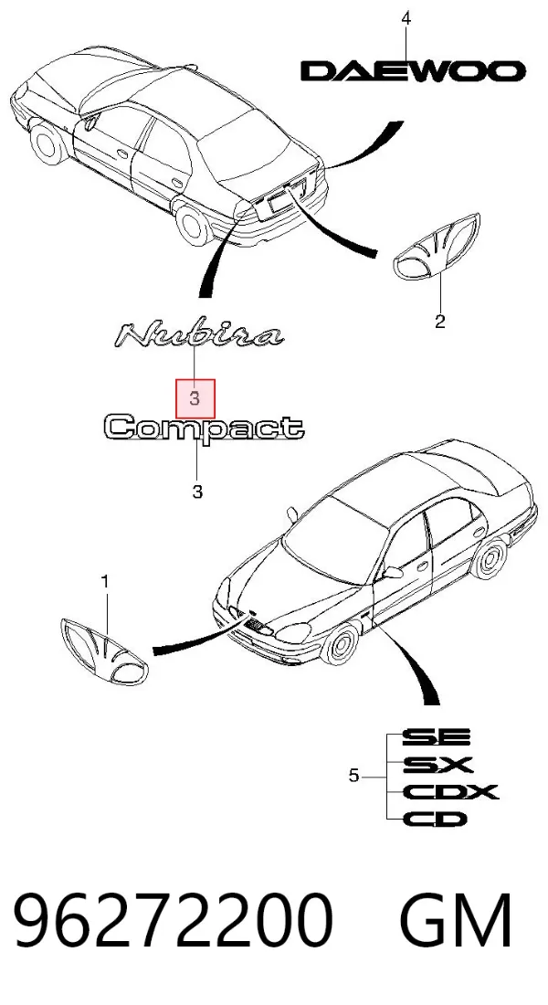 Эмблема крышки багажника 96272200 General Motors