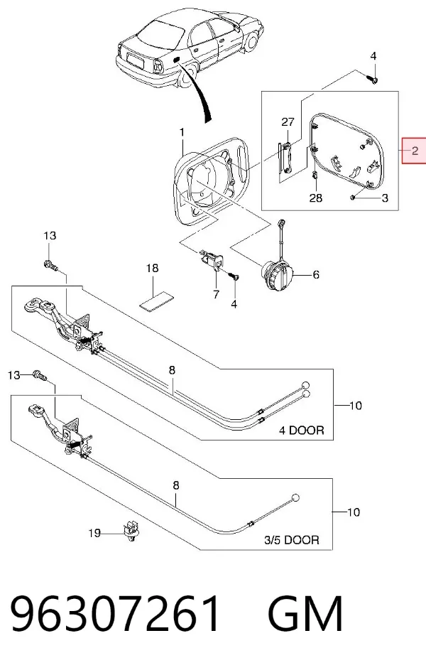 Лючок бензобака 96307261 General Motors