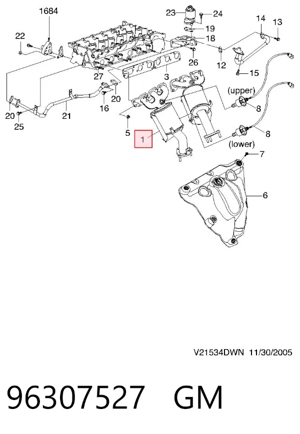 Коллектор выпускной правый 96307527 General Motors