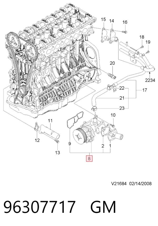 Помпа 96307717 General Motors