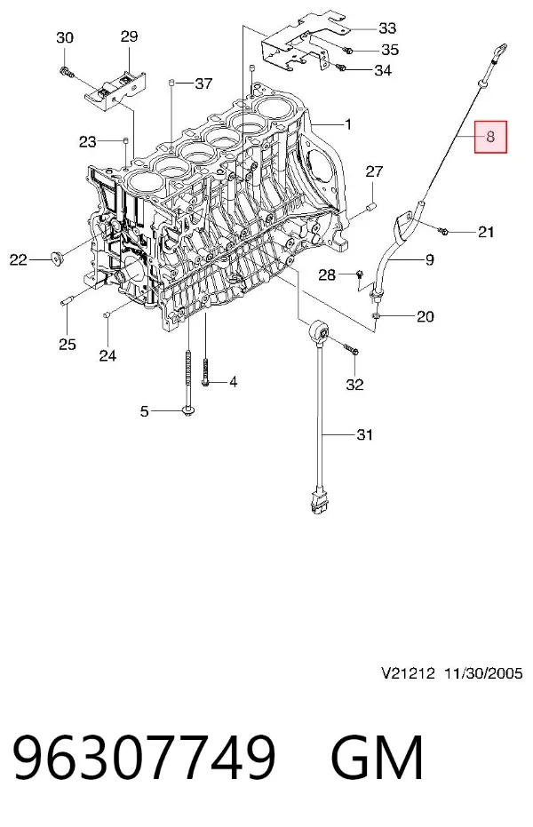 Щуп масляный 96307749 General Motors