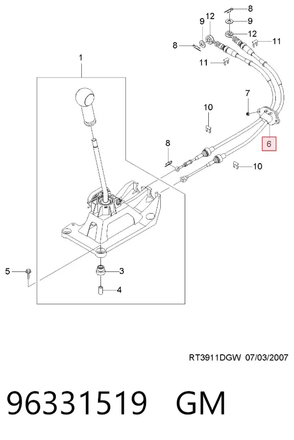 Трос КПП 96331519 General Motors