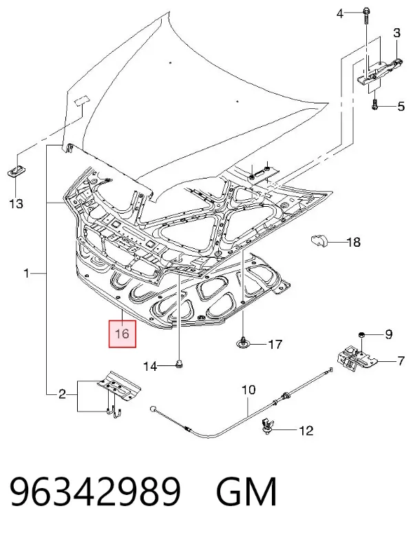 Шумоизоляция капота 96342989 General Motors