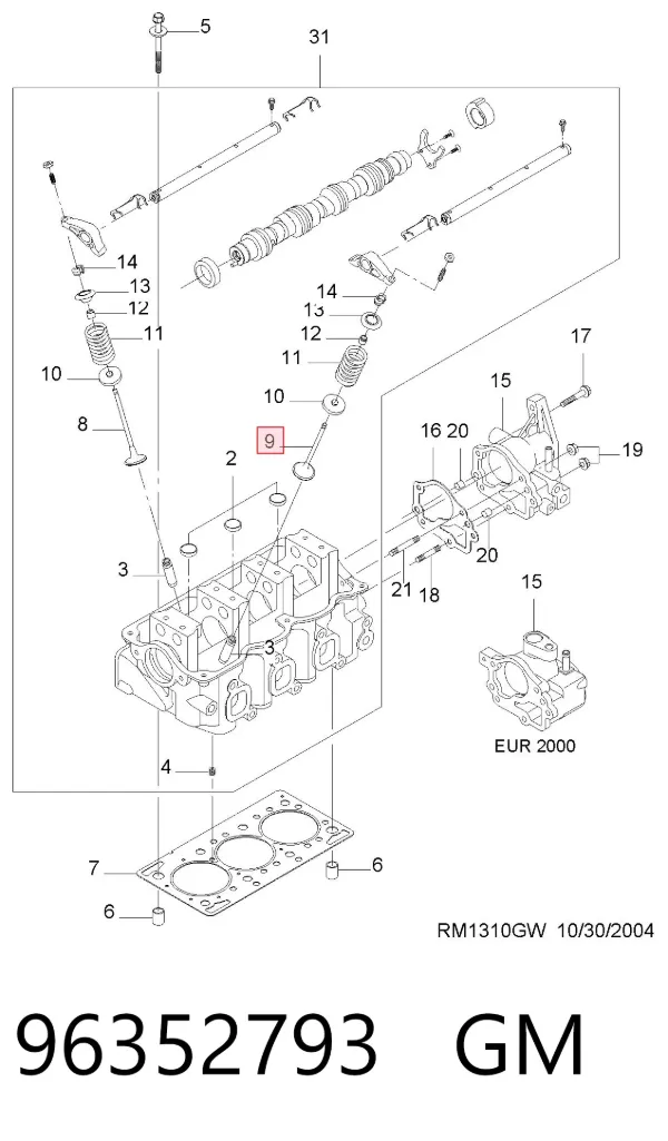 Выпускной клапан 96352793 General Motors