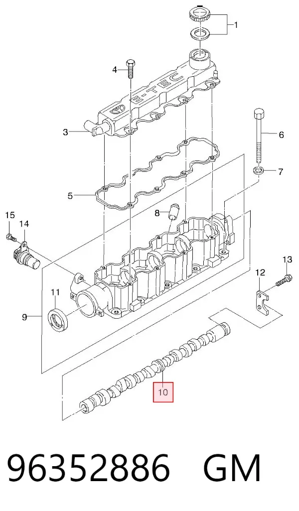 Распредвал 96352886 General Motors