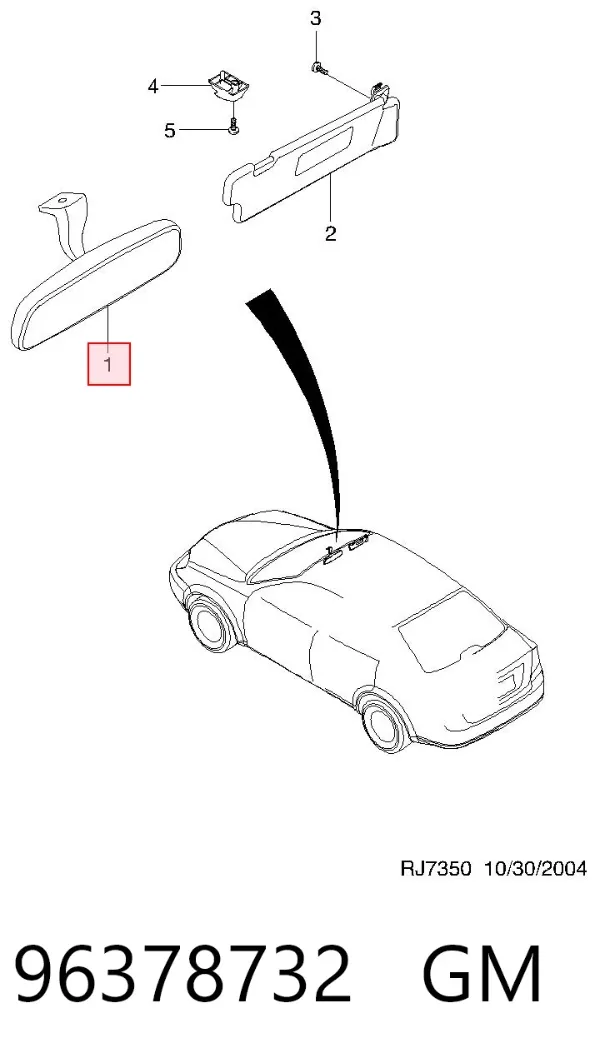 Зеркало заднего вида Chevrolet Aveo II
