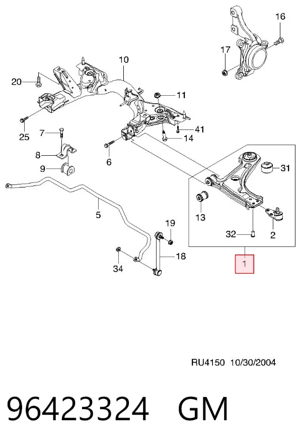 Нижний рычаг 96423324 General Motors