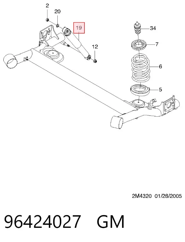 Амортизатор задний 96424027 General Motors