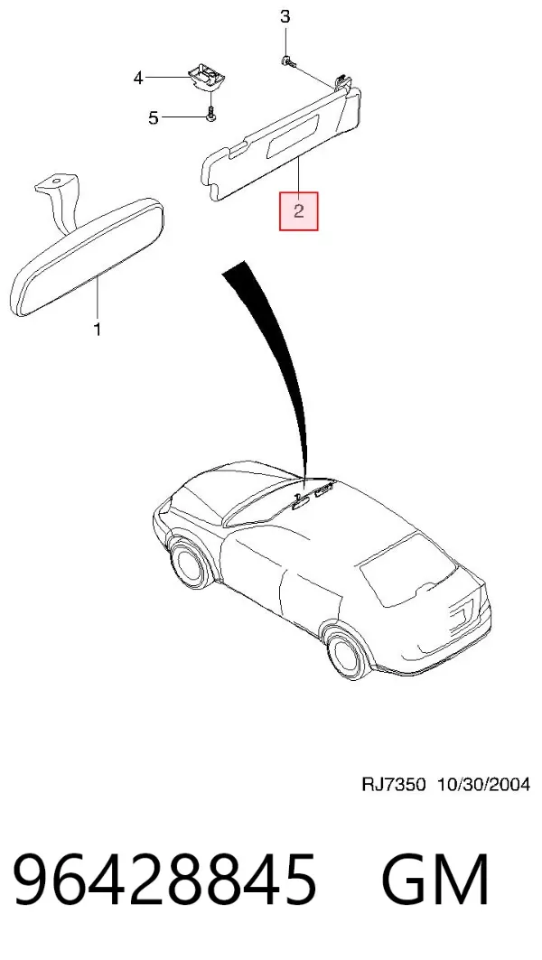 Солнцезащитный козырек 96428845 General Motors