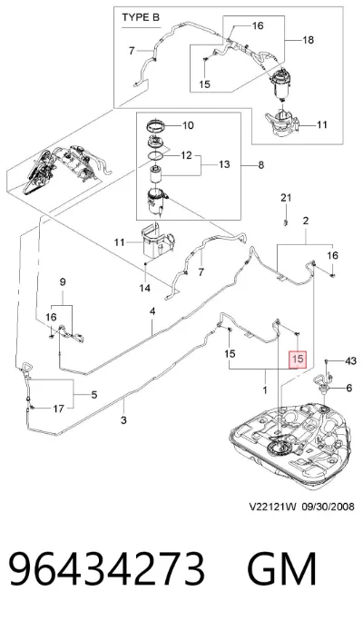 Хомут корпуса топливного фильтра GM 96434273