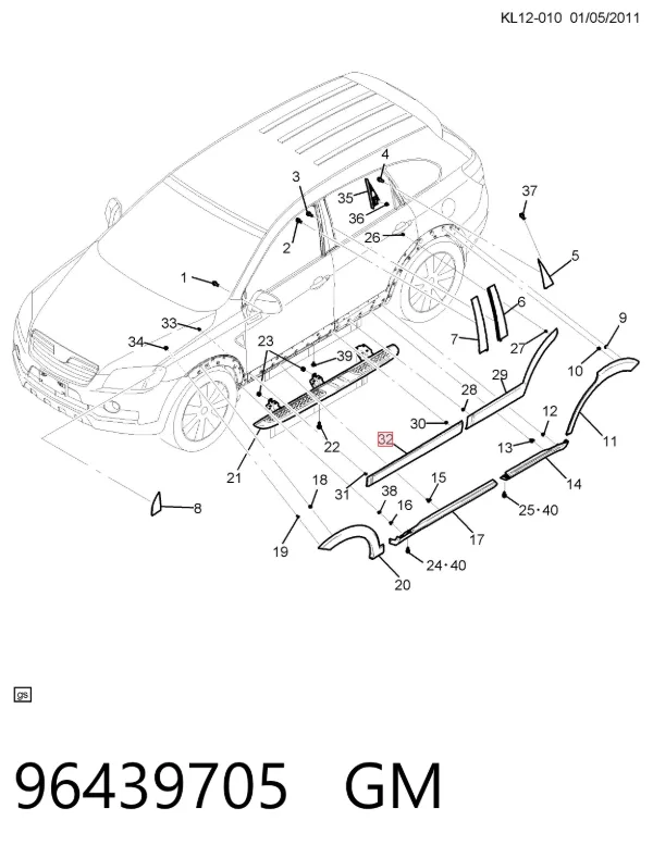 Накладка двери передней левой 96439705 General Motors