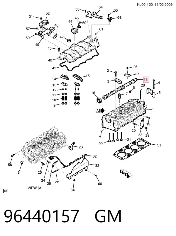 Распредвал 96440157 General Motors