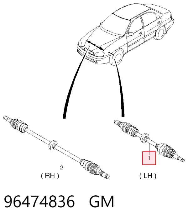 Левая полуось 96474836 General Motors