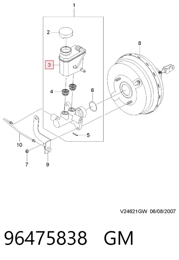 Бачок тормозной 96475838 General Motors