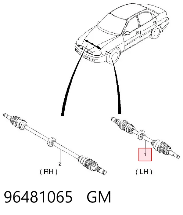 Левая полуось 96481065 General Motors